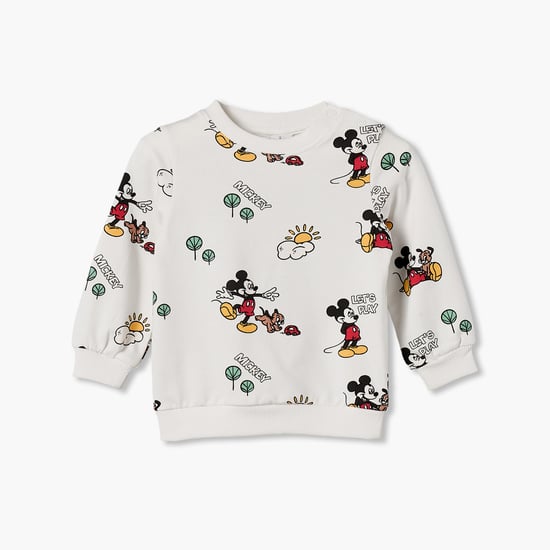 Juniors Mickey Mouse Print Sweatshirt