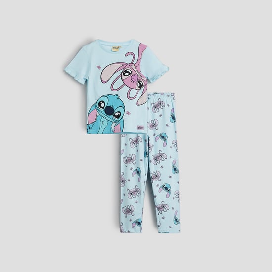 Juniors Stitch & Angel Print T-shirt and Pyjamas Set