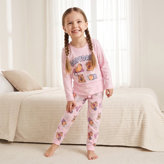 Juniors Capybara Print T-shirt and Pyjama Set