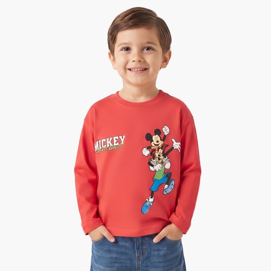 Juniors Mickey Mouse and Friends Print T-shirt