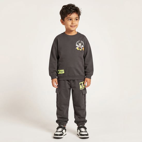 Juniors Mickey Mouse Print Sweatshirt and Joggers Set