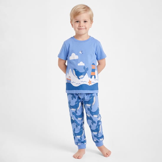 Juniors Nautical Print T-shirt and Pyjama Set