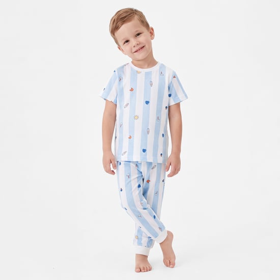 Juniors Nautical Print T-shirt and Pyjama Set