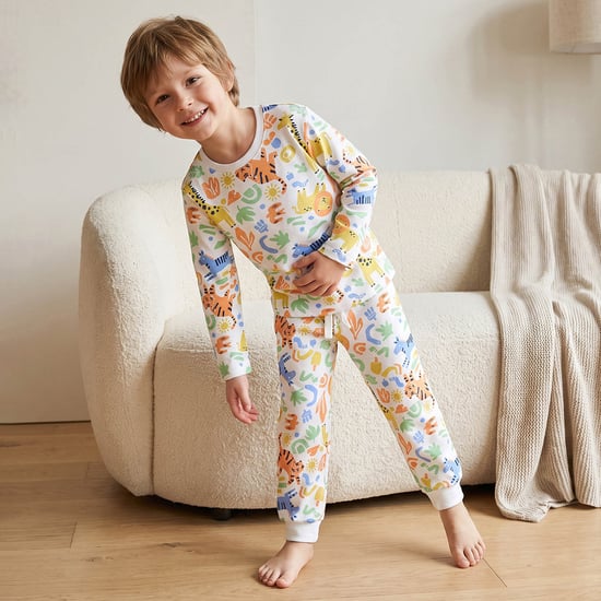 Juniors Safari Print T-shirt with Pyjama Set