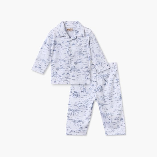 Giggles Printed Shirt and Pyjamas Set