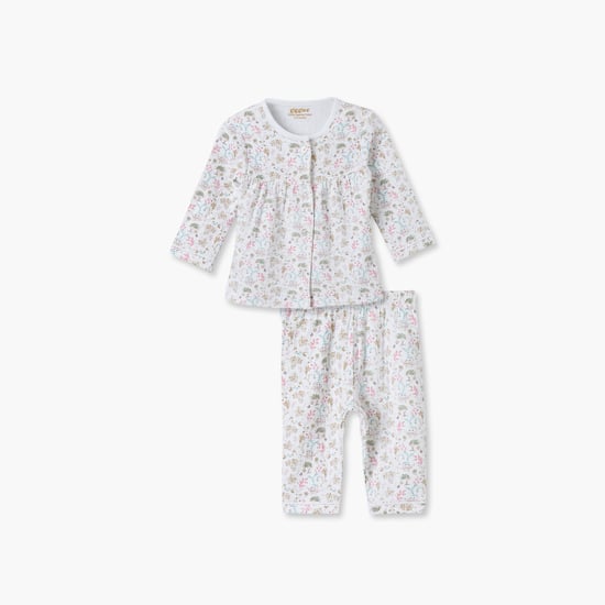 Giggles Floral Print Top and Pyjama Set