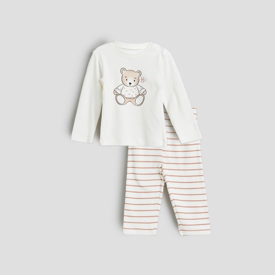 Juniors Teddy Print T-shirt and Pyjama Set