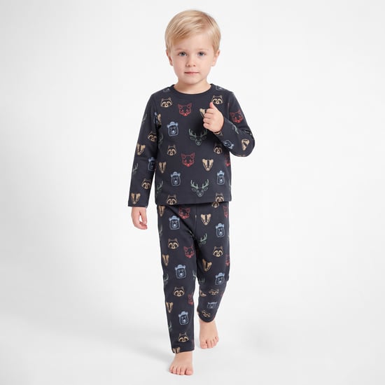 Juniors Animal Print T-shirt and Pyjama Set