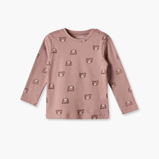 Juniors Teddy Bear Print T-shirt with Pyjama Set - Pack of 3