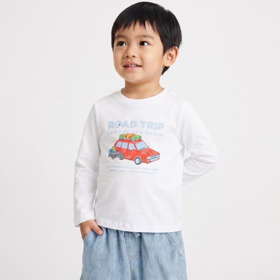 Juniors Printed Long Sleeve T-shirt