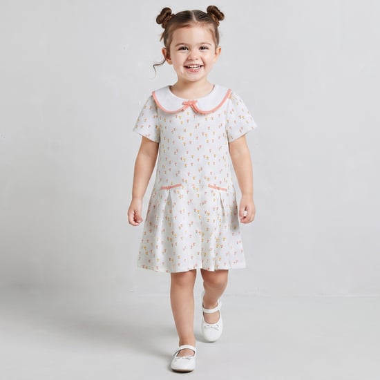 Juniors Floral Print Polo Dress