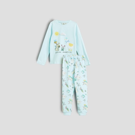 Juniors Applique T-shirt with Joggers Set