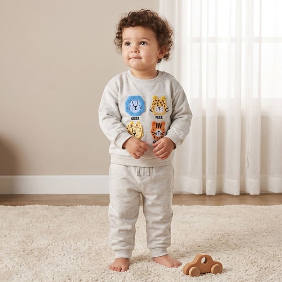 Juniors Applique Sweatshirt with Joggers Set