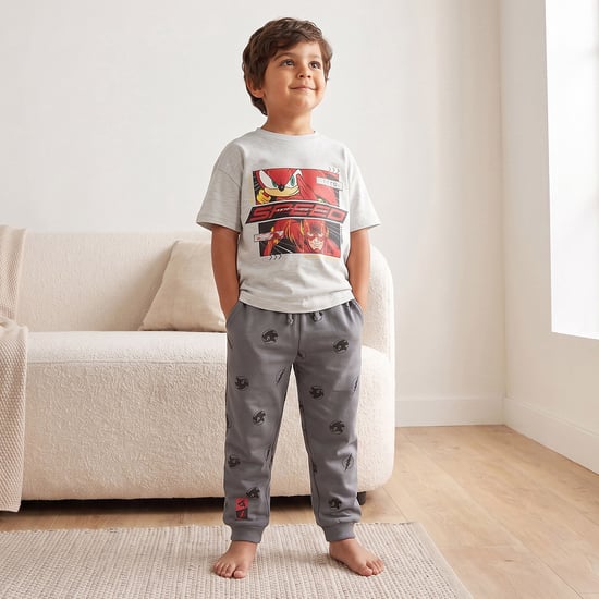 Juniors Sonic Print T-shirt with Pyjama Set