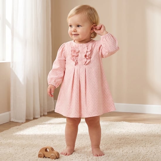 Juniors Polka Dot Print A-line Dress