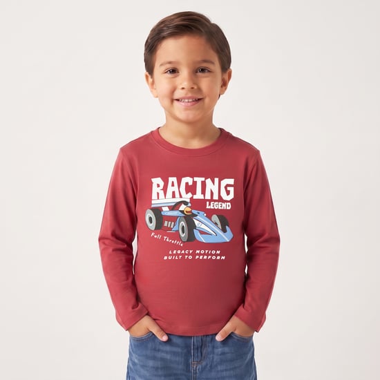 Juniors Racing Car Print T-shirt