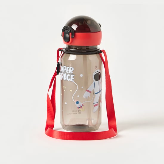 Juniors Space Print No Spill Straw Water Bottle - 400 ml