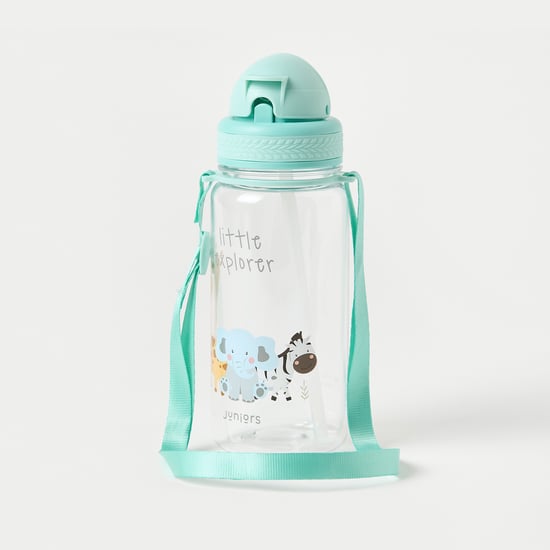 Juniors Animal Print Tritan Flip Straw Water Bottle - 350 ml