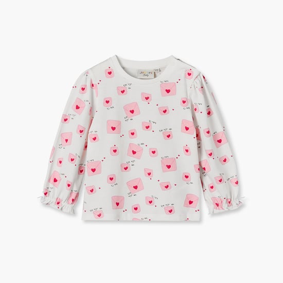 Juniors Heart Print T-shirt