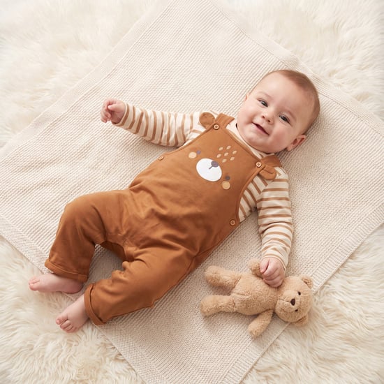 Juniors Bear Print Dungaree with T-shirt