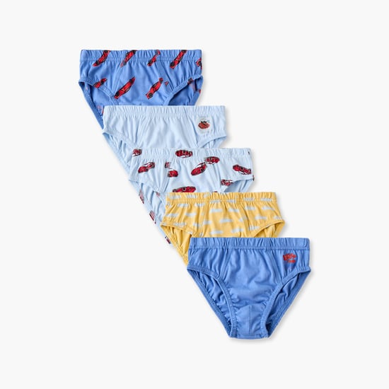 Juniors Racing Car Print Briefs - Pack of 5
