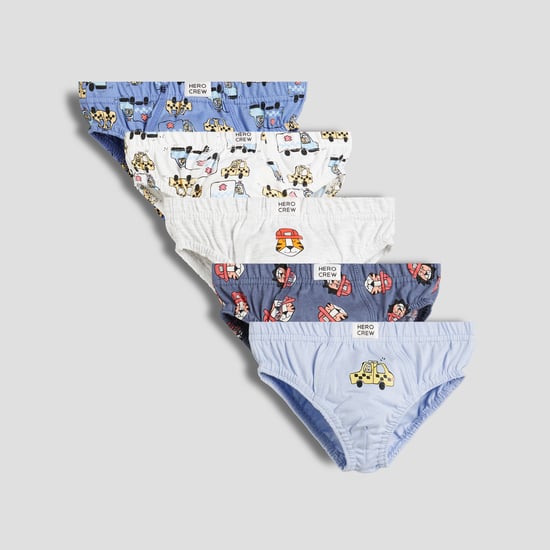 Juniors Printed Briefs - Pack of 5