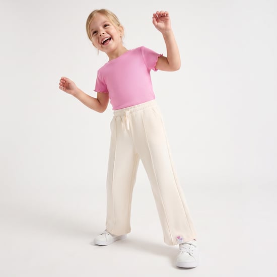 Juniors Pintuck Wide Leg Track Pants
