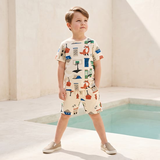 Juniors Printed T-shirt and Shorts Set