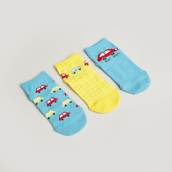 Juniors Printed No Show Socks - Pack of 3