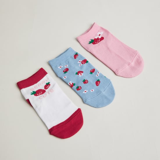 Juniors Printed No Show Socks - Pack of 3