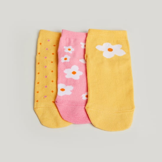 Juniors Printed No Show Socks - Pack of 3