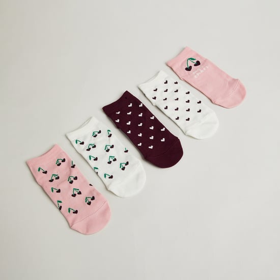 Juniors Printed No-Show Socks - Pack of 5