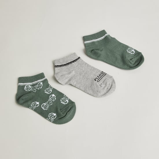 Juniors Printed Ankle Length Socks - Pack of 3