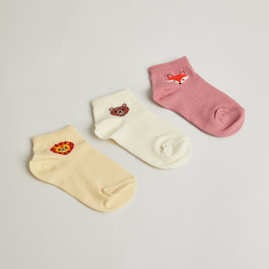 Juniors Animal Print Ankle-Length Socks - Pack of 3