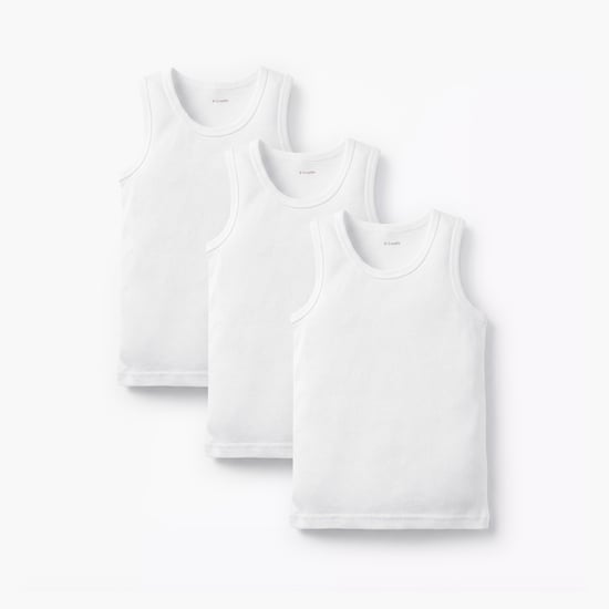 Juniors Ribbed Vests - Pack of 3