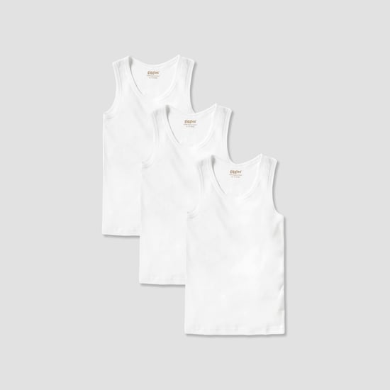 Giggles Solid Vest - Pack of 3