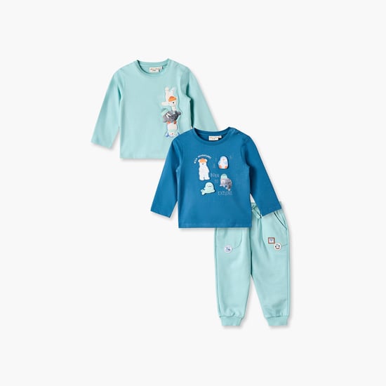 Juniors Appliqued T-shirt & Joggers Set