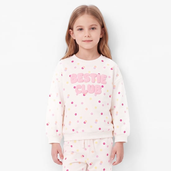Juniors Polkadot Print Sweatshirt