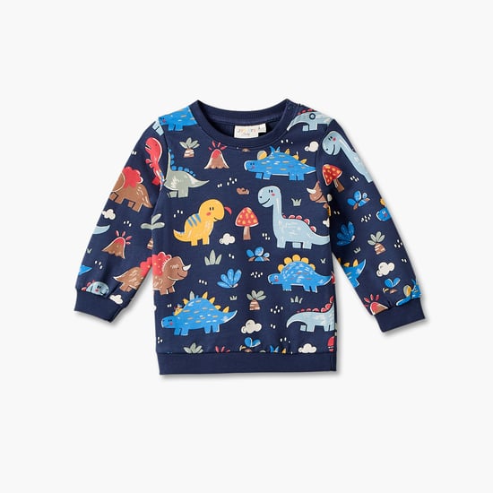 Juniors Dinosaur Print Pullover Sweatshirt
