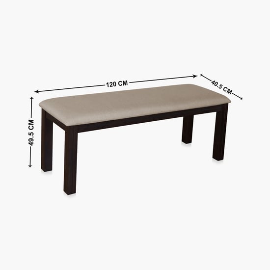 Montoya Solid Wood 6-Seater Dining Set with Chairs and Bench - Brown
