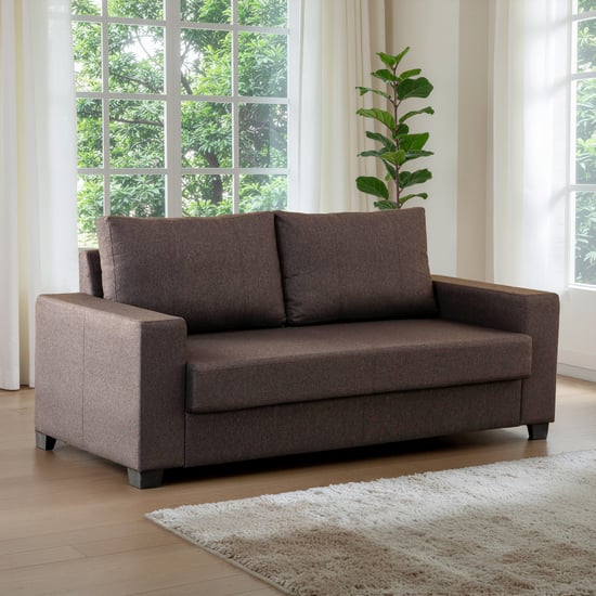 Helios Mendoza Fabric 3-Seater Sofa - Brown