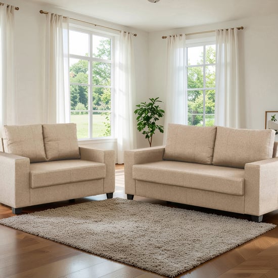 Helios Mendoza Fabric 3+2 Seater Sofa Set - Beige
