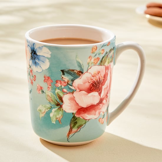 Moksha Bone China Printed Coffee Mug 480ml Blue