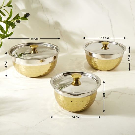 Shale Primo Set of 3 Stainless Steel Mixing Bowl Set