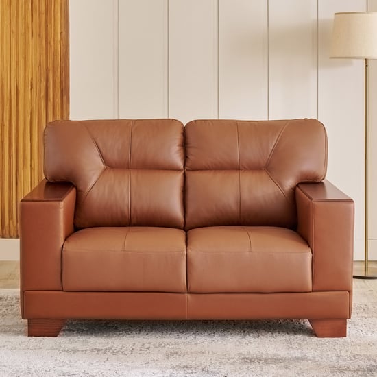 Walter Half Leather 3+2 Seater Sofa Set - Tan