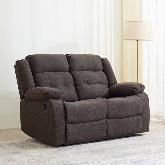 Helios Zurich Fabric 2-Seater Recliner - Brown