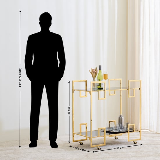 Massimo Metal Serving Trolley - Gold
