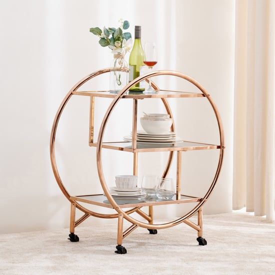 Terraroza Metal Serving Trolley - Gold