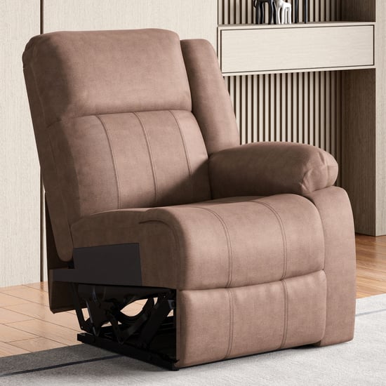 Denver Fabric 1-Seater Right Arm Electric Recliner - Brown