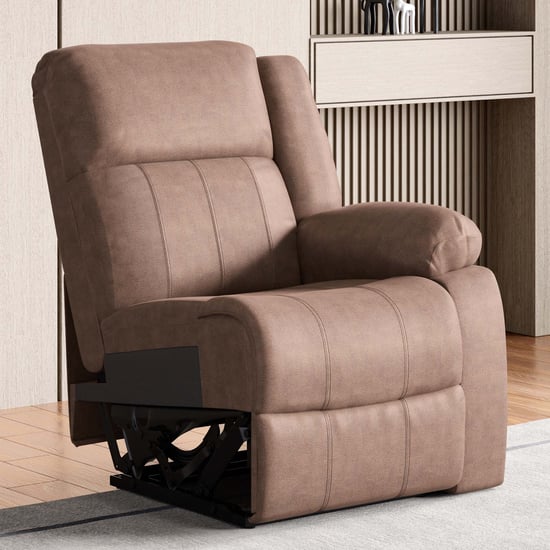 Denver Fabric 1-Seater Right Arm Recliner - Brown